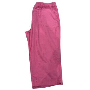 Khakis International Design Pink Capri Pants Size L W/Elastic Waistband